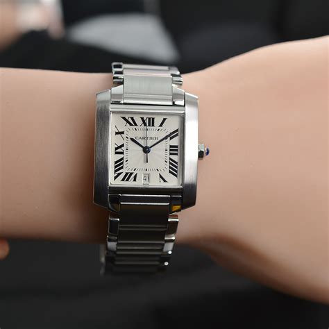 cartier tank watch stainless steel|cartier tank watch ladies automatic.